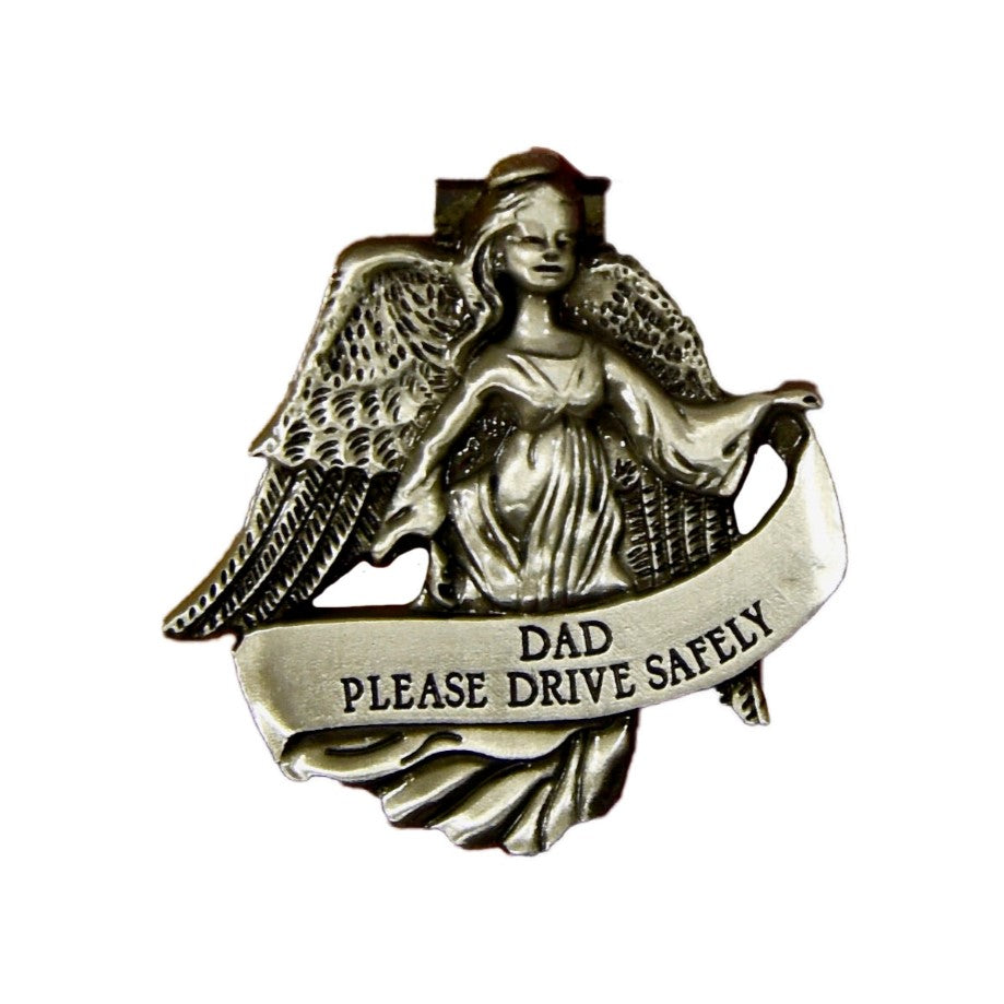 Pewter Auto Visor Clip - Guardian Angel for Dad