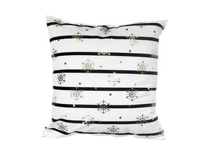Gold Foil Snowflakes Cushion 18x18in