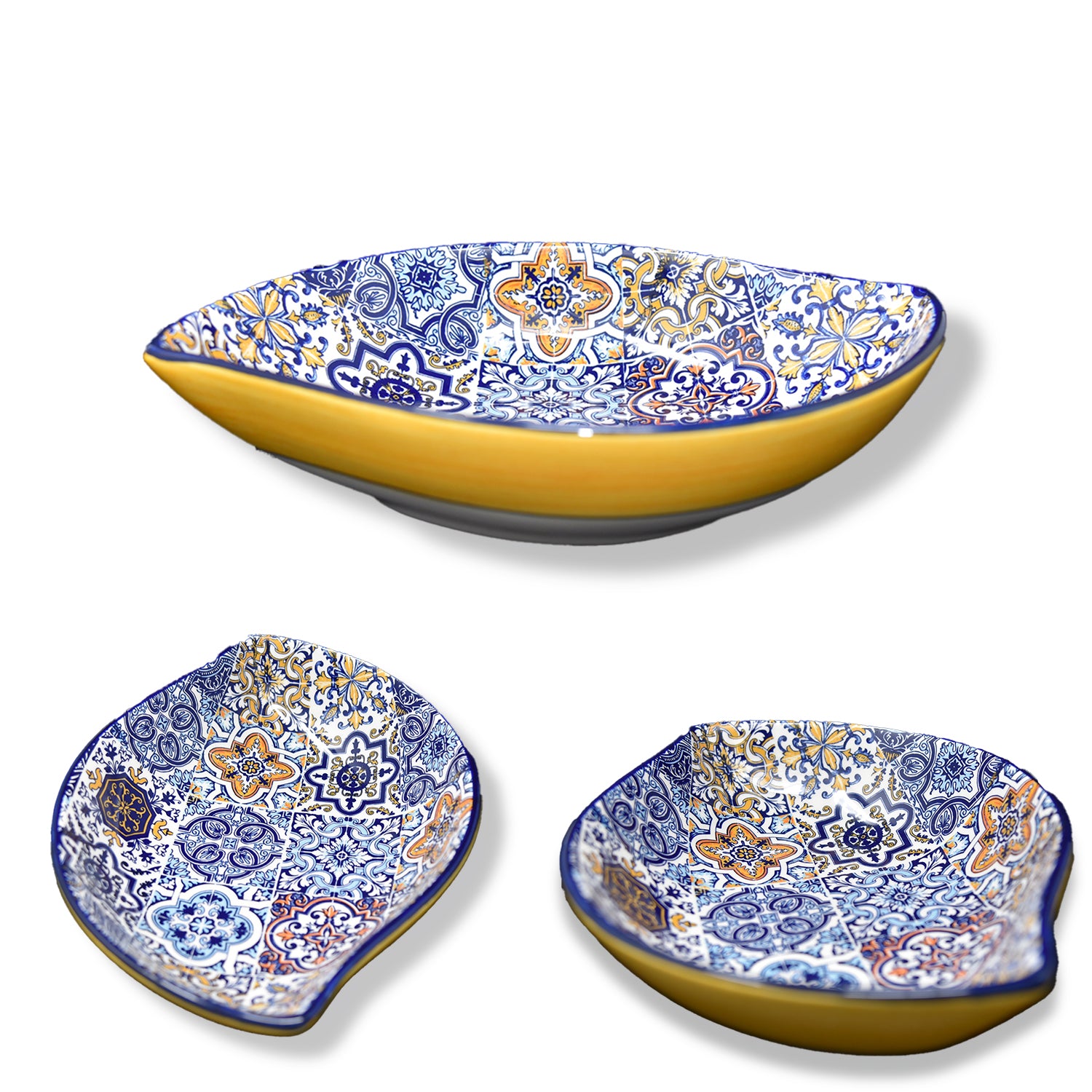 Azulejo Leaf Shaped Bowl 8in