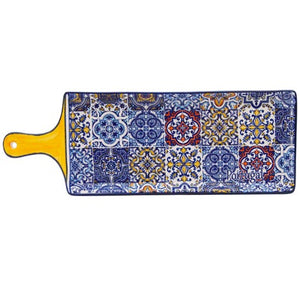 Azulejo Rectangular Tray with Handle 11.5in
