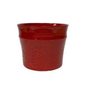 Bosco Red Ceramic Planter (Christmas Trees)