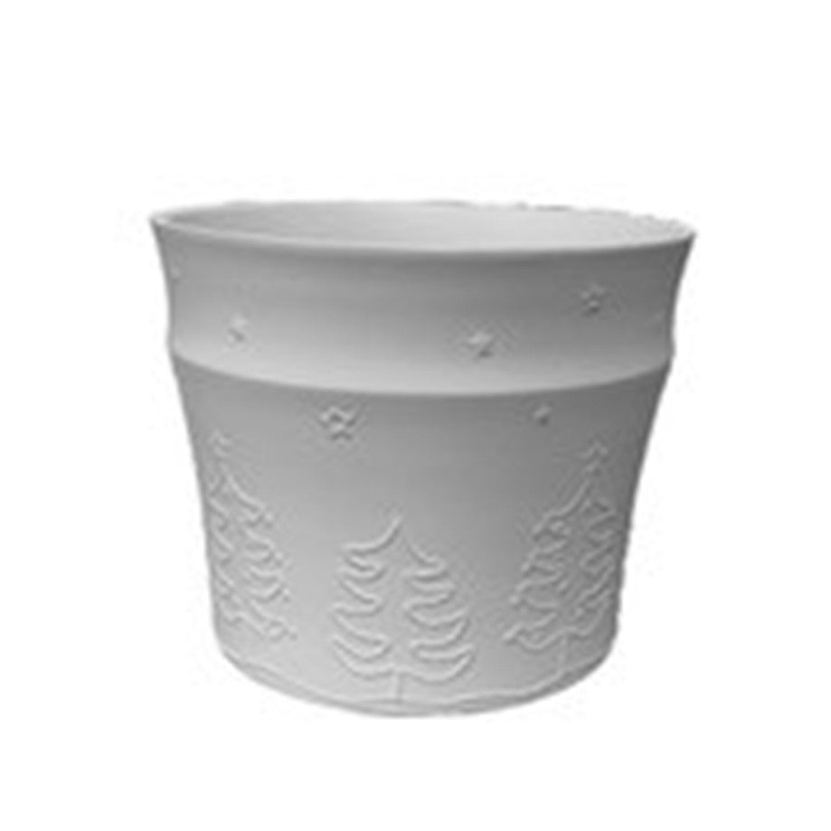 Bosco White Ceramic Planter (Christmas Trees)