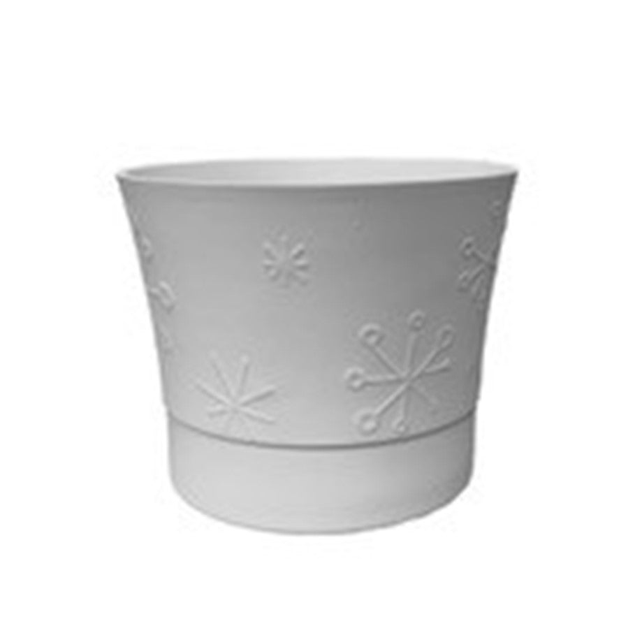 Ice White Ceramic Planter (Snowflakes)