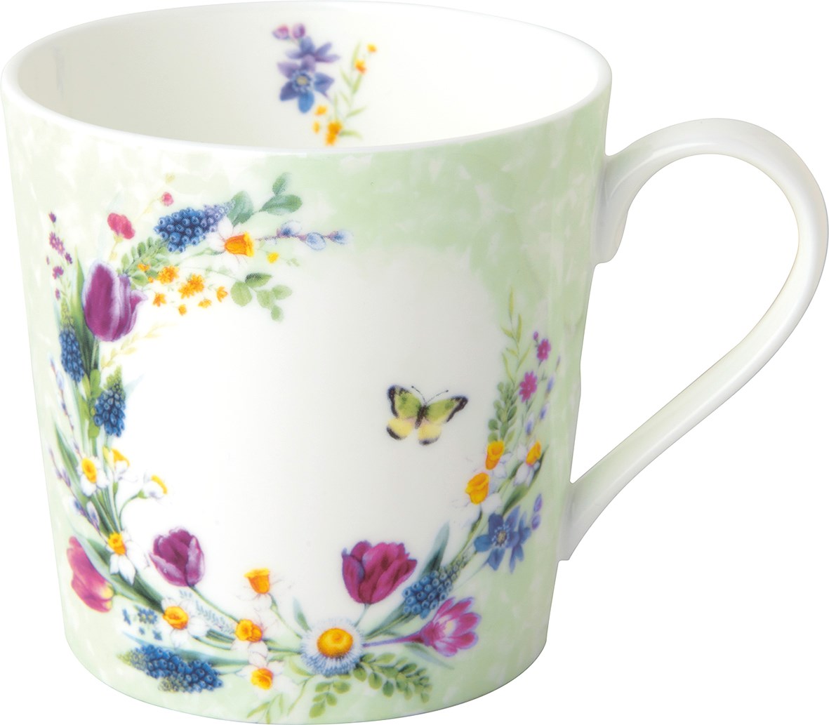 Loving Spring Wreath Bone China Mug 375ml