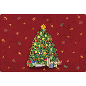 Festive Tree Red Plastic Placemat Set of 4