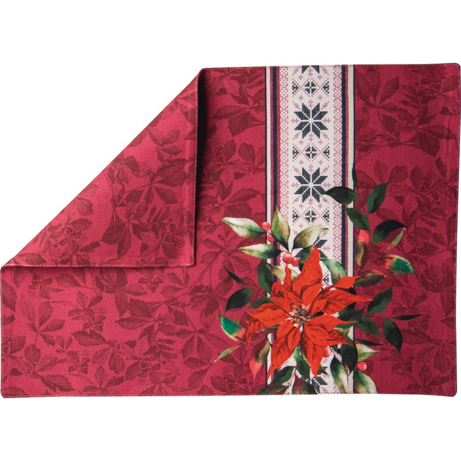 Pointsettia (God Jul) Red Placemat Set of 2