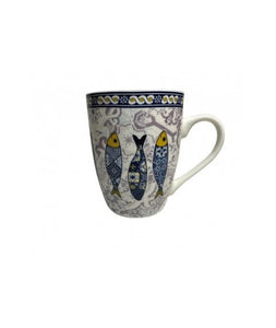Porcelain Mug with Sardine Azulejo Design