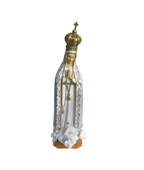 Lady of Fatima Resin Statue with Gold Accents 20"