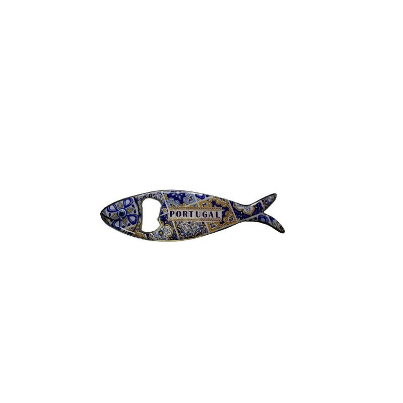 Azulejo Sardine Beer Cap Opener with Magnet 5.5"