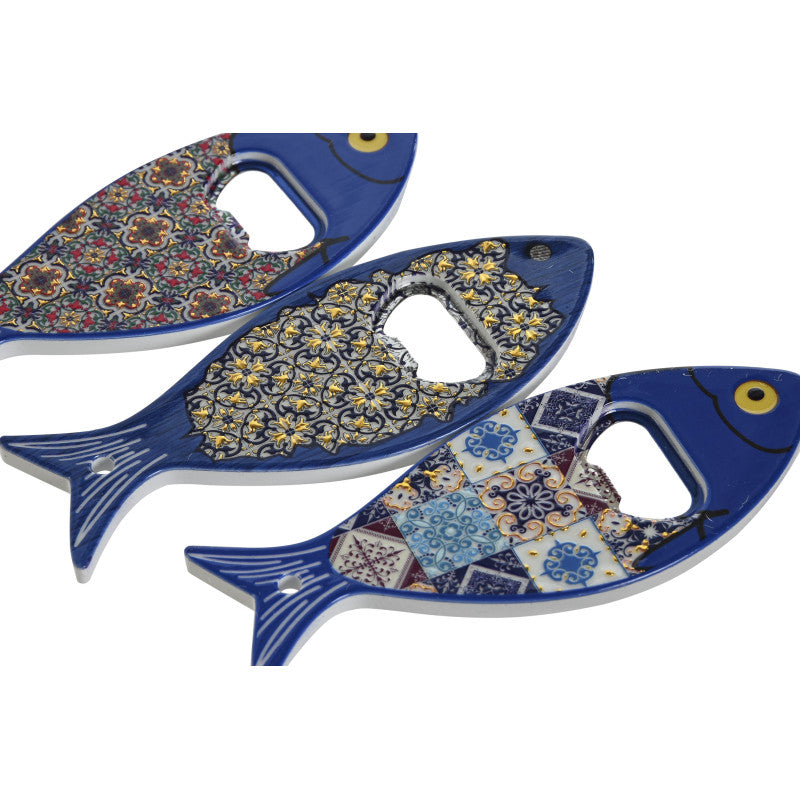 Azulejo Sardine Beer Cap Opener with Magnet 5.5"