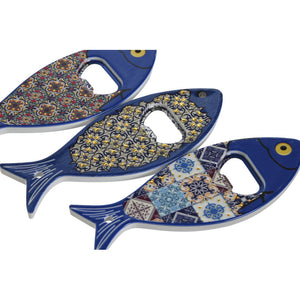 Azulejo Sardine Beer Cap Opener with Magnet 5.5"