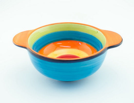 Ceramic Fiesta Cereal Bowl with Handles Set of 4