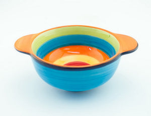 Ceramic Fiesta Cereal Bowl with Handles Set of 4