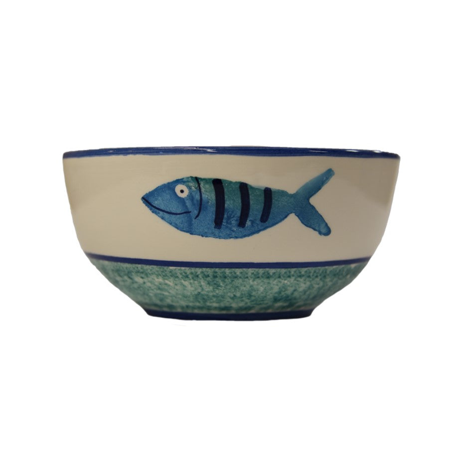 Ceramic Fish Cereal Bowl with Handles Set of 4