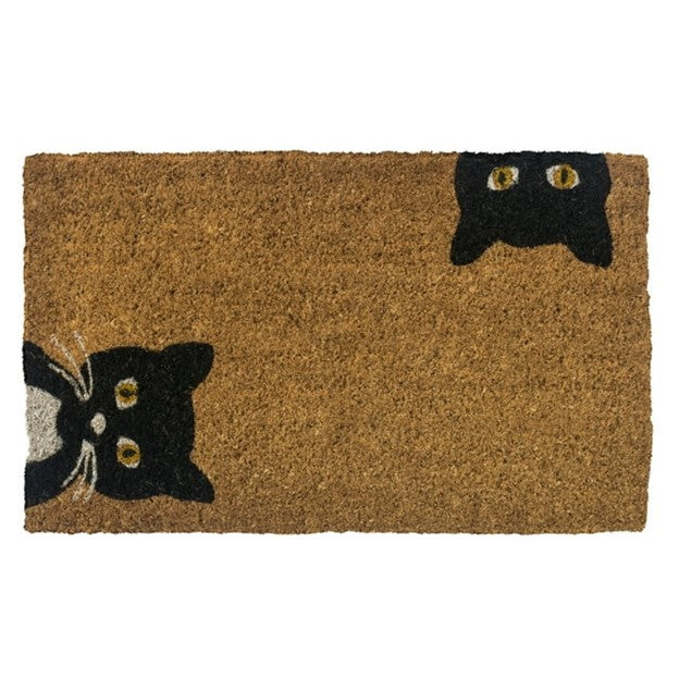 Peeking Cat Coir Door Mat 18x30"