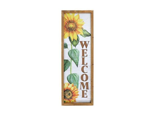 Sunflower Welcome Framed Wall Sign 24"