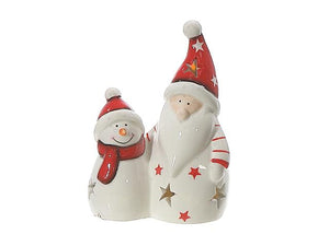 LED Snowman and Santa Figurine