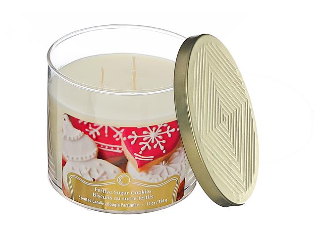 14oz. 3 Wick Candle With Lid - Vanilla Sugar Cookie