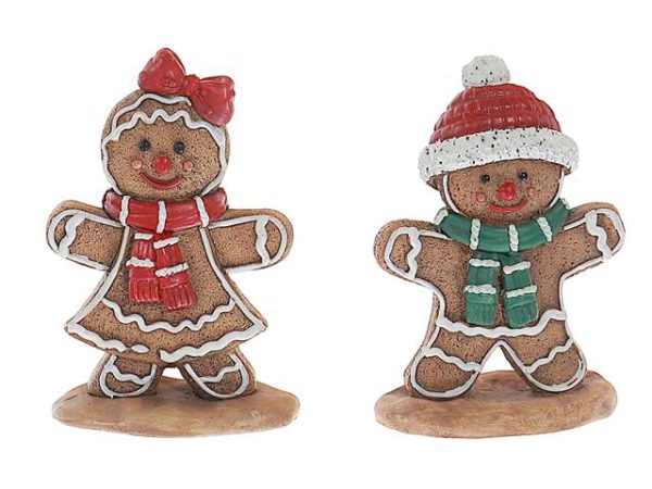 Set of 2 Gingerbread Figurines 4"