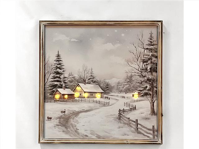 LED Framed Wall Art - Country Road 20x20"