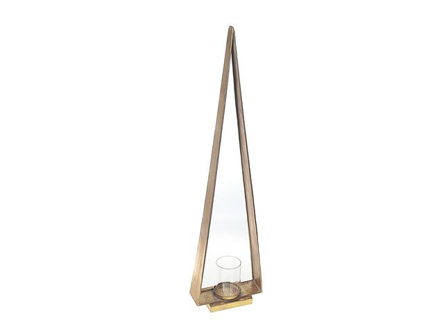 Gold Metal Triangle Candle Holder