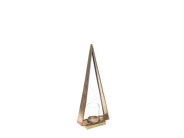 Gold Metal Triangle Candle Holder