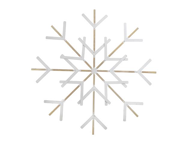 Gold and White Metal Snowflake Wall Decor