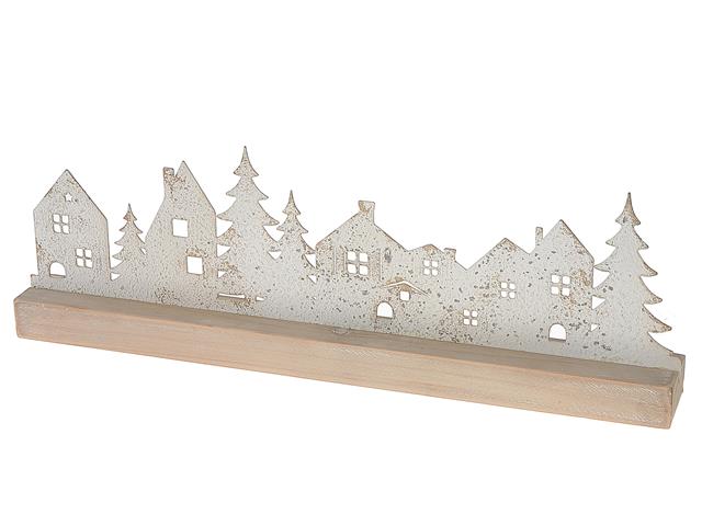 White Metal Forest and Deer Candle Holder