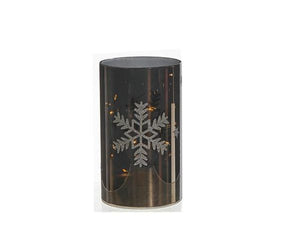 Black Snowflake LED Glass Stand