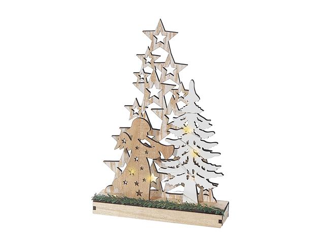 LED Wood Star Tree With Angel