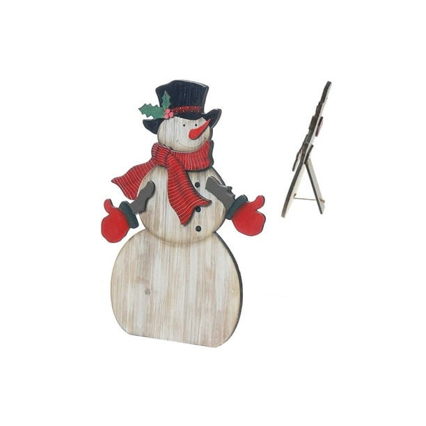 Wood Snowman Stand Decor 13.5"