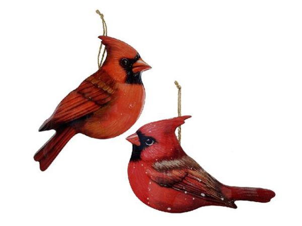 Wood Glossy Cardinal Hanger 10x5"