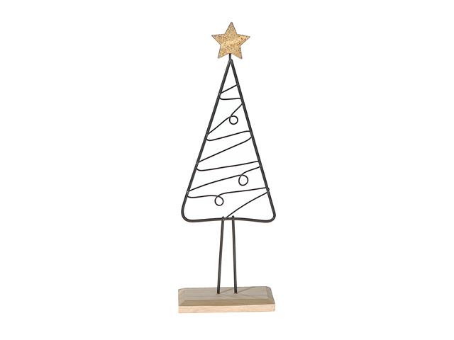 Metal Tree and Star Stand Decor 11"