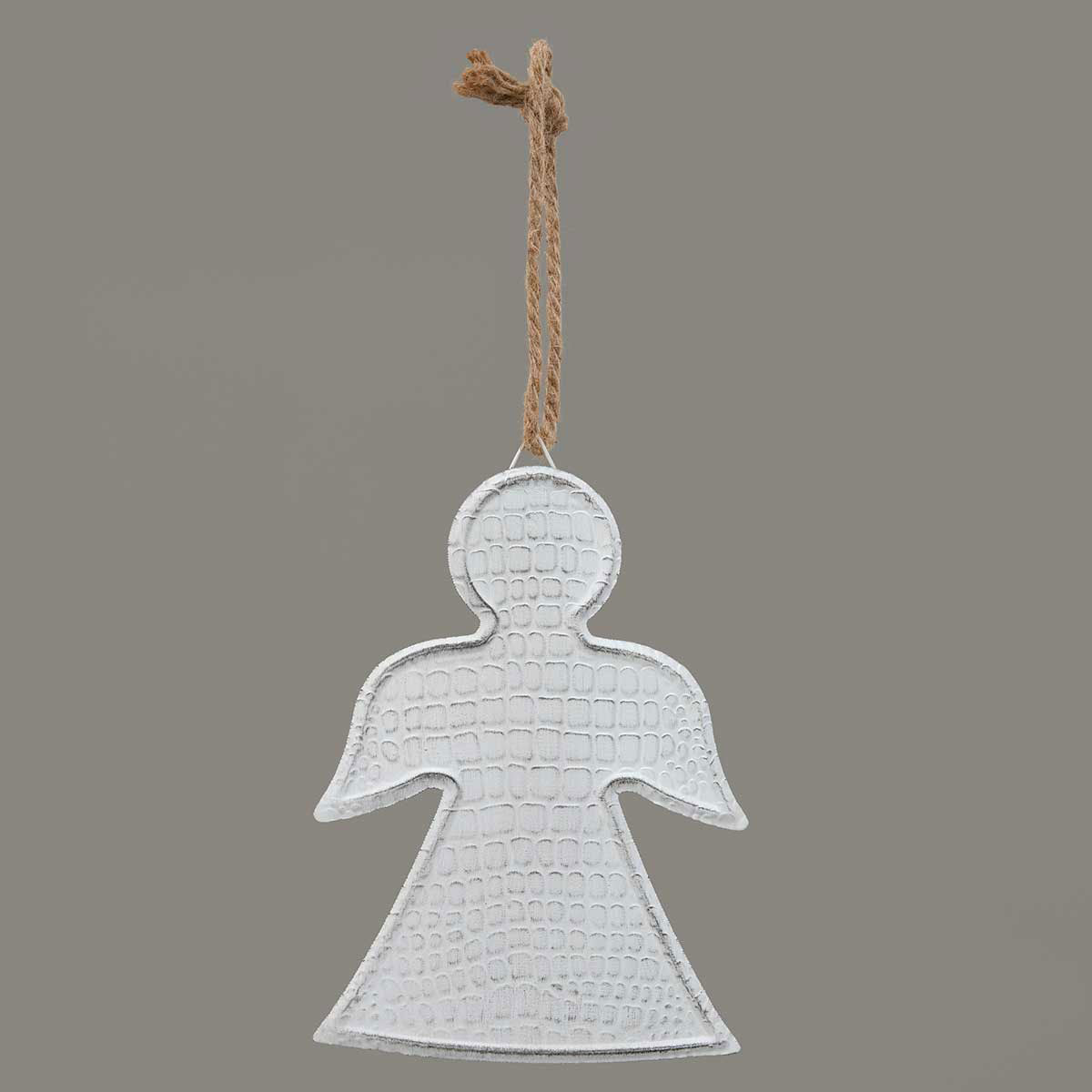 White Metal Angel Silhouette Ornament 9"