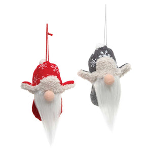 Set of 2 Gnome with Flap Hat Ornaments 4.5"