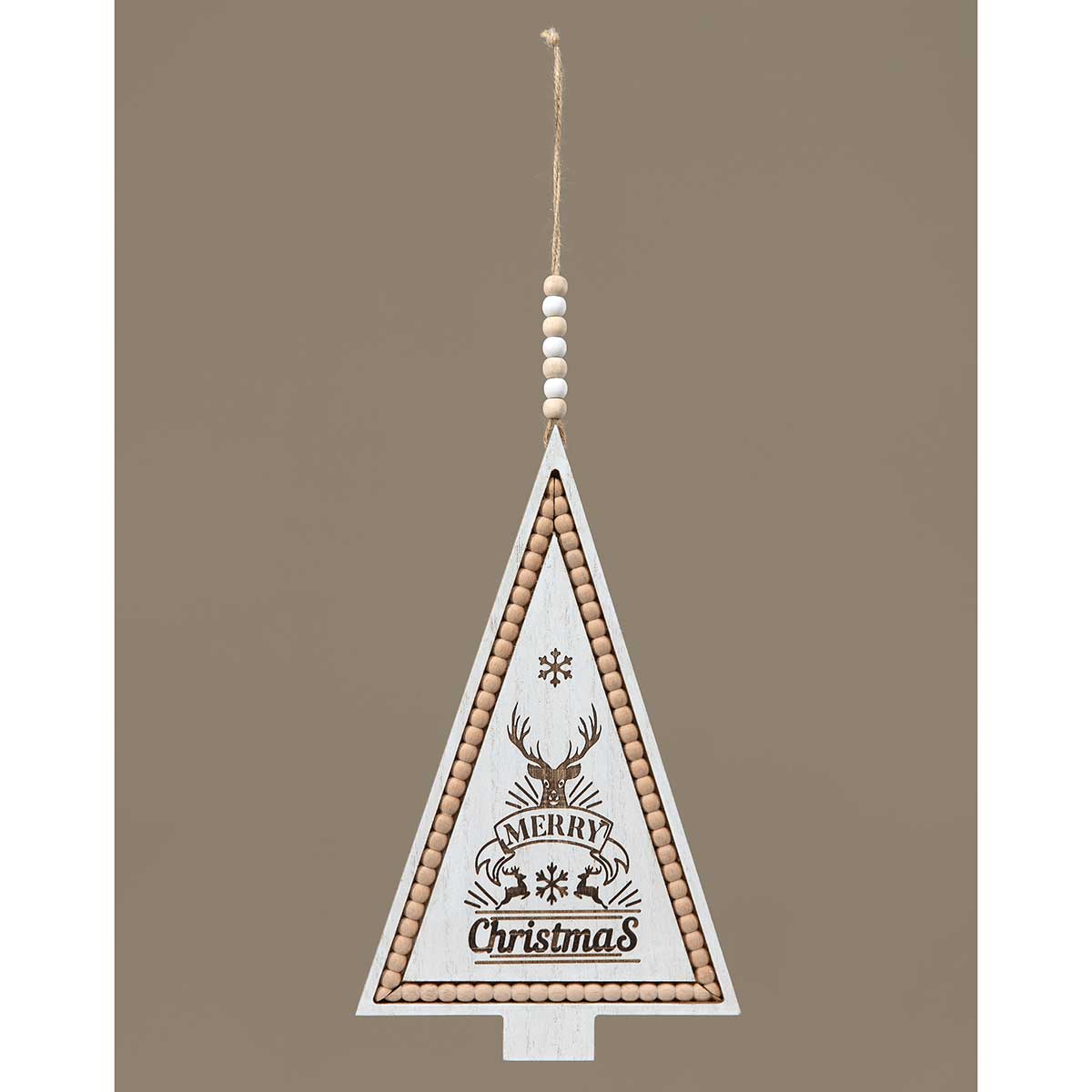 Wood Tree with Deer Ornament 11"