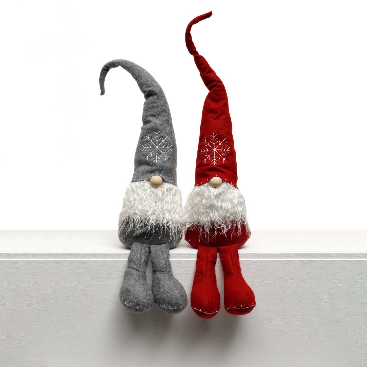 Set of 2 Sitting Gnome with Curly Beard 29"