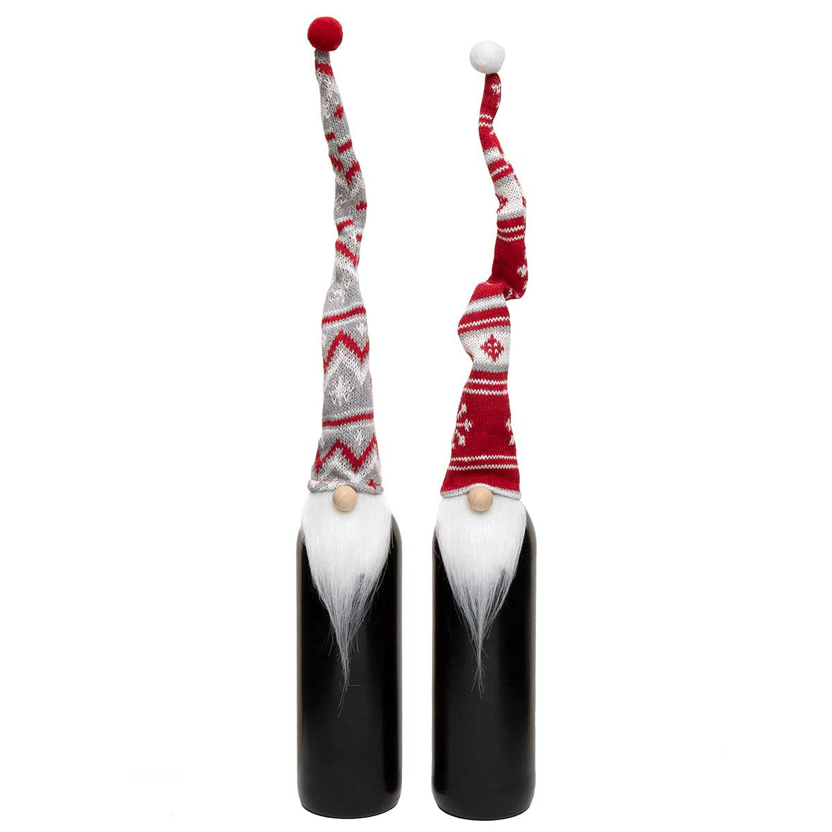 Set of 2 Winter Hat Gnome Bottle Topper 17"