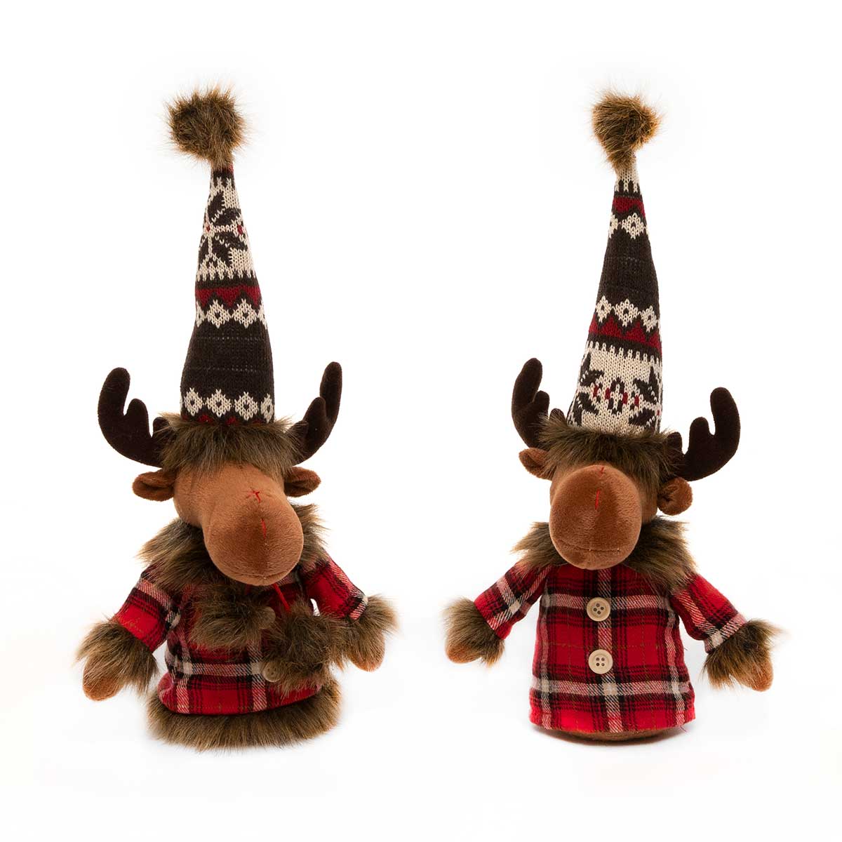 Set of 2 Plush Moose Gnome 14"