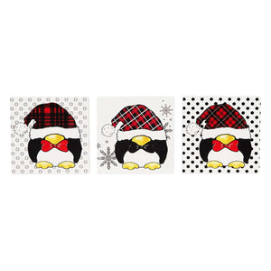 Set of 3 Penguin Wood Block 5"