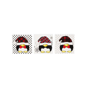 Set of 3 Penguin Wood Block 3"