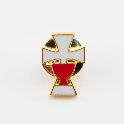 White Cross and Red Chalice Lapel Pin Pack/10
