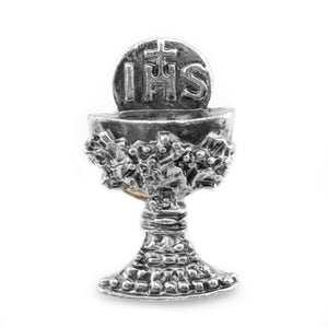 Oxidized Silver Communion Chalice Lapel Pin Pack/10