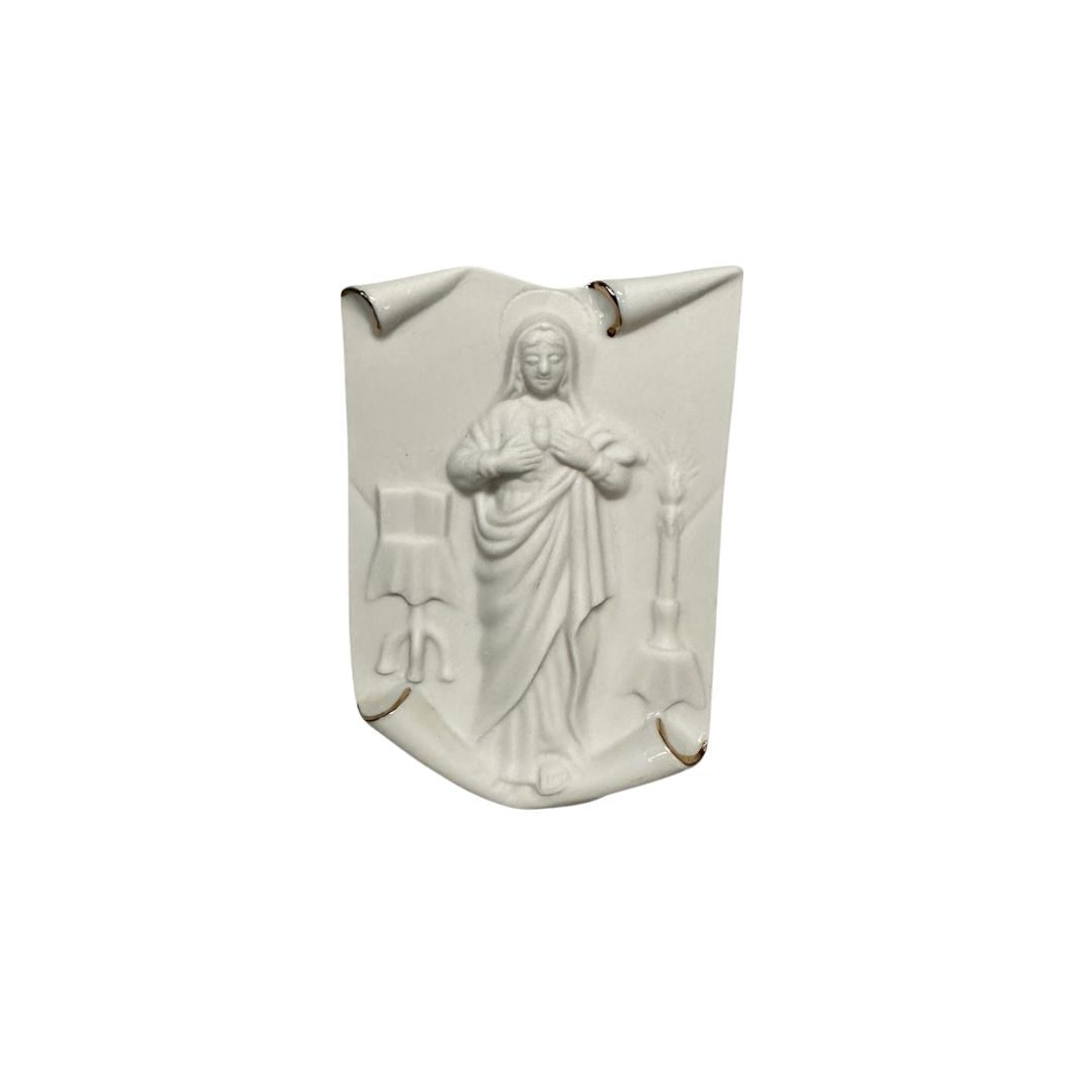 Immaculate Heart of Mary Porcelain Plaque 3x3.75"