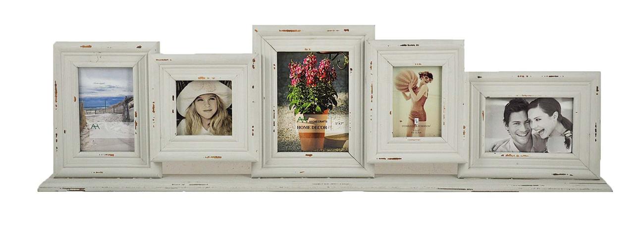 Grey Wood 5 Picture Table Collage Photo Frame