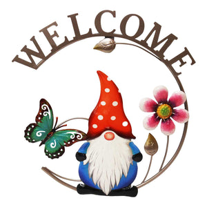 Gnome Welcome Metal Wall Art