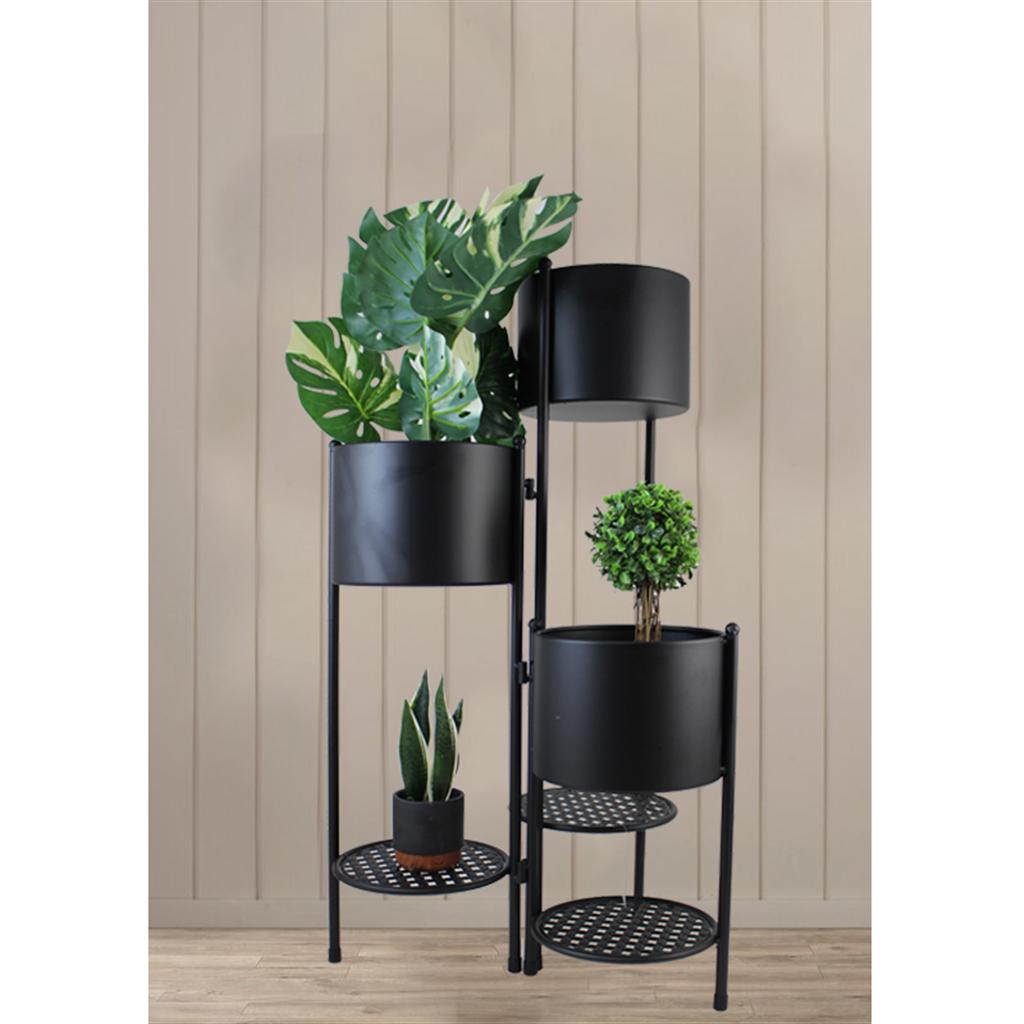 Black Metal Foldable 6 Tier Planter