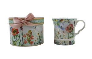 Flowers And Dragonfly Mug In Gift Box