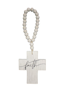 White Wood Faith Wall Cross