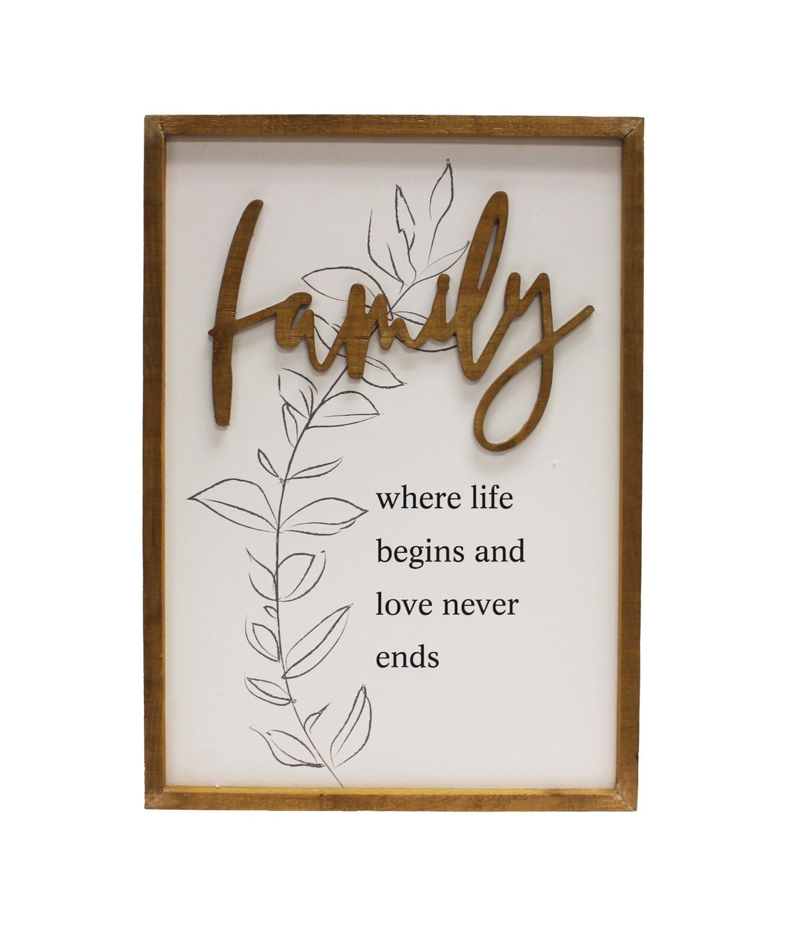 Family Never Ends Wood Wall Sign